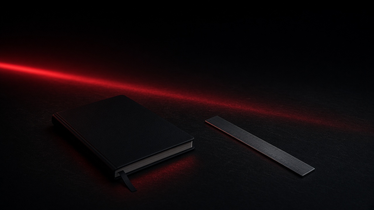 Dark architect desk under a crimson streak of light — cover for ZarkiTech's MVP cost article